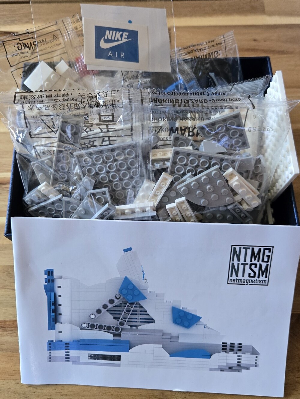 Netmagnetism Kickbrick Air Jordan 4 Military Blue Block Set Assembly Required
